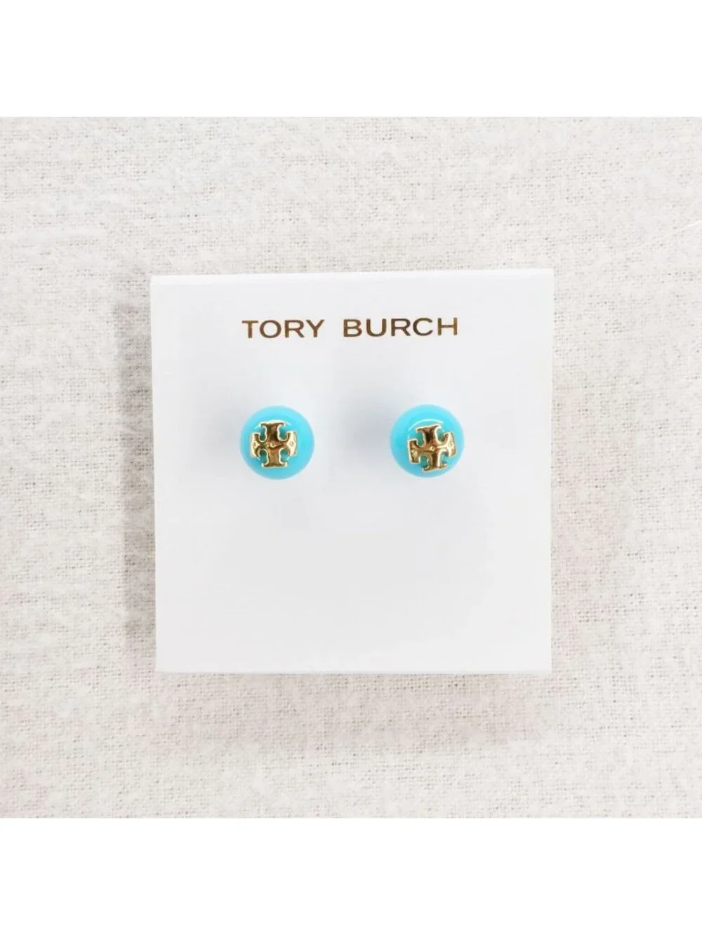 Tory Burch Kira Pearl Stud Earrings Blue OS